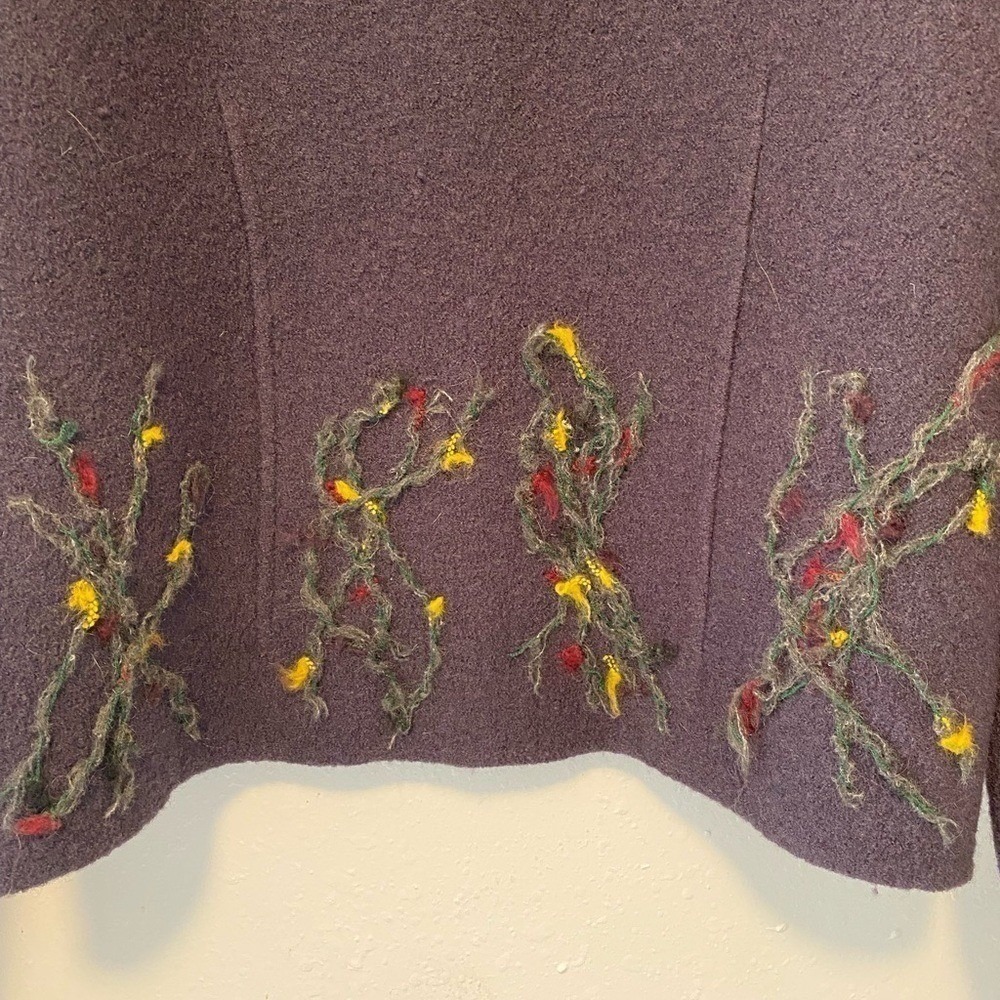 Vintage A. Giannetti Gray Zip Embroidered Sweater Blazer - Picture 5 of 10